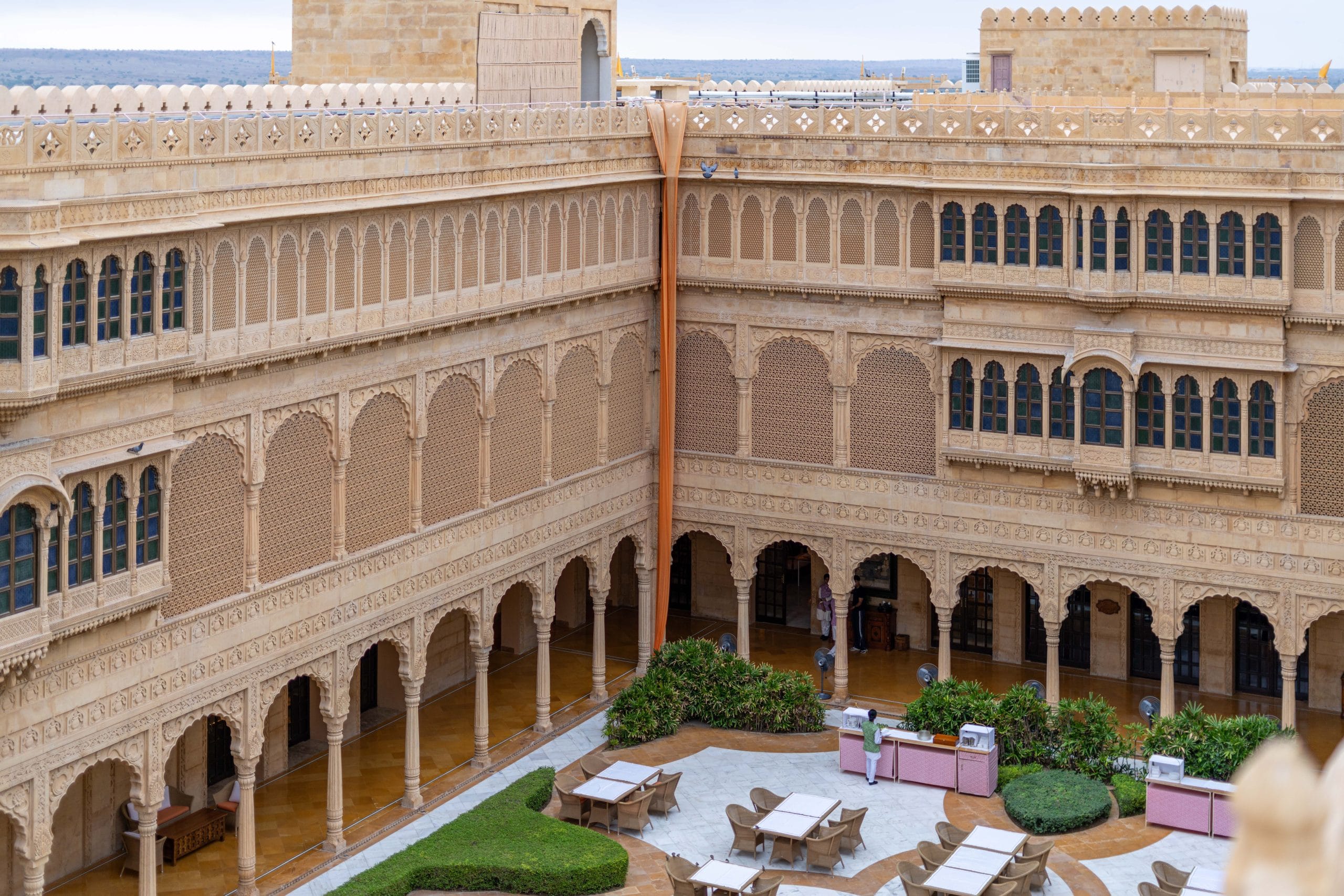 A luxurious room in one of the world's restored palace hotels