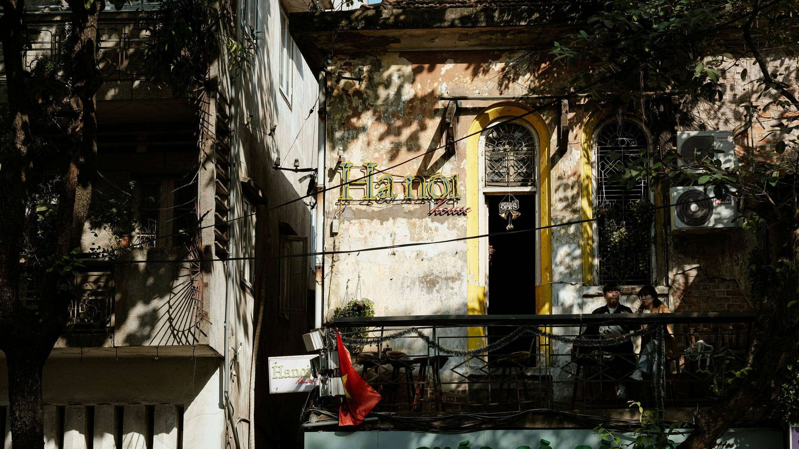 A serene view of Hanoi French Quarter luxury stays featuring colonial architecture