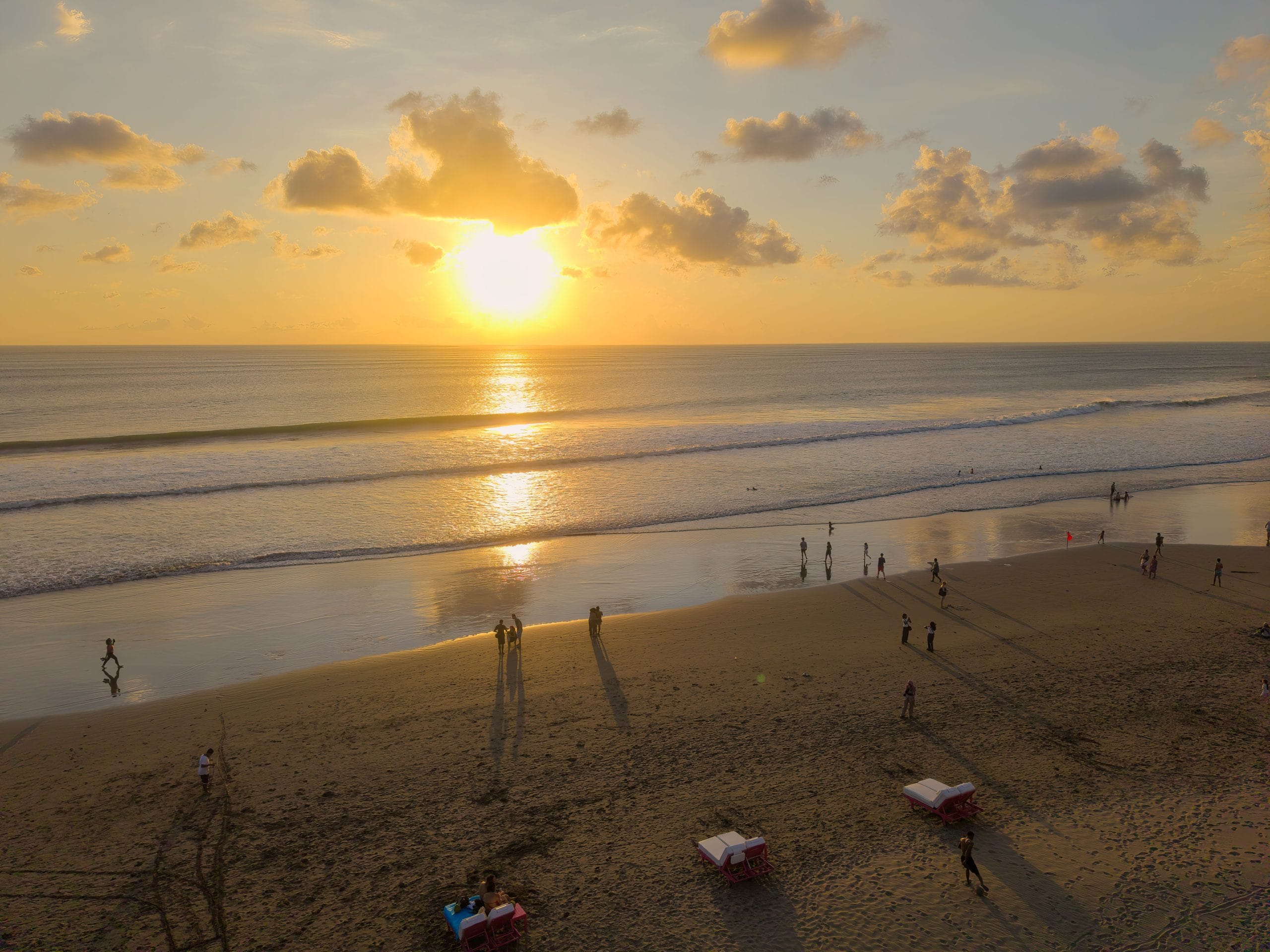 A view of luxury beach resorts Seminyak Bali