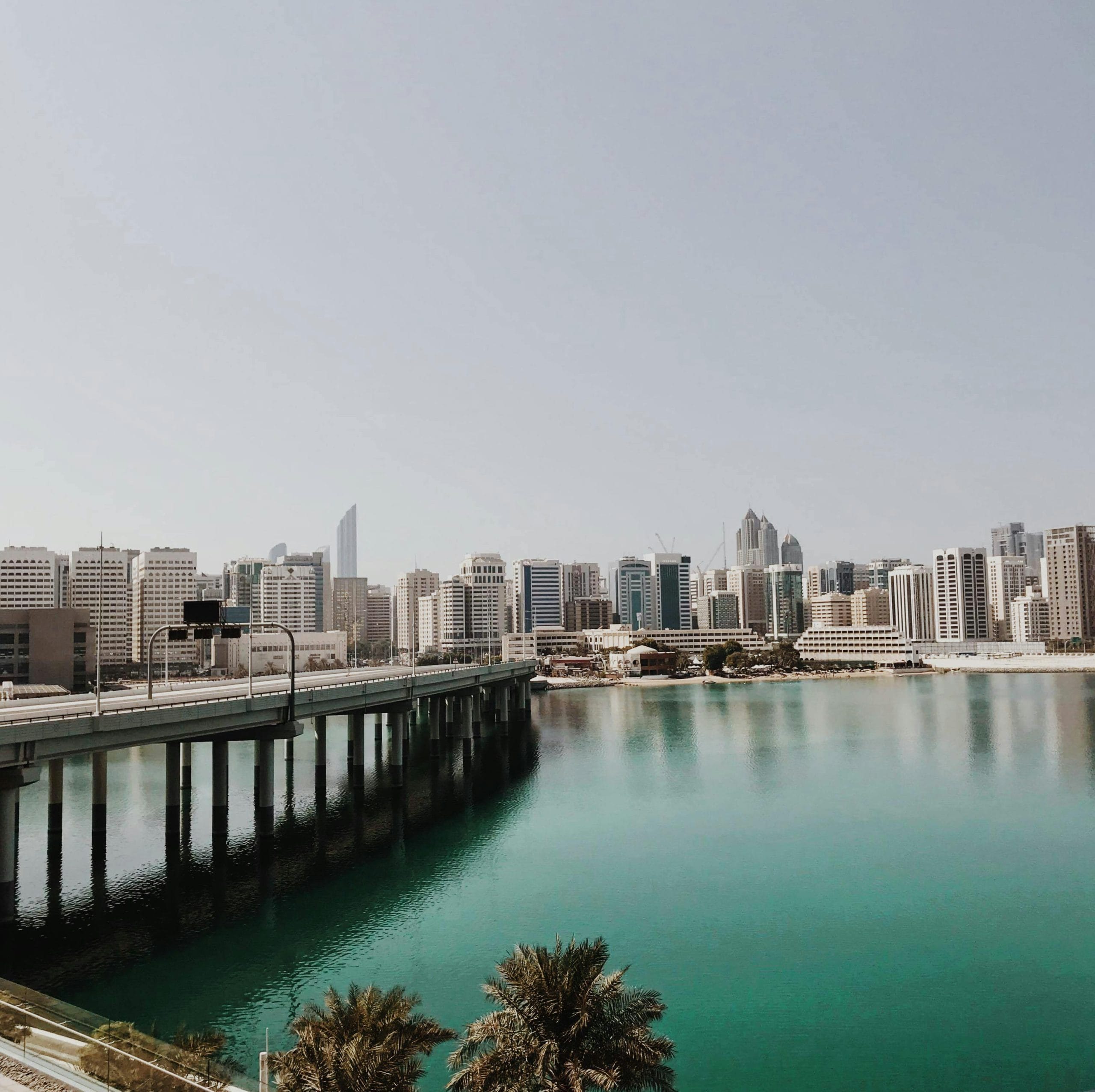 A scenic view of Abu Dhabi luxury resorts and architecture