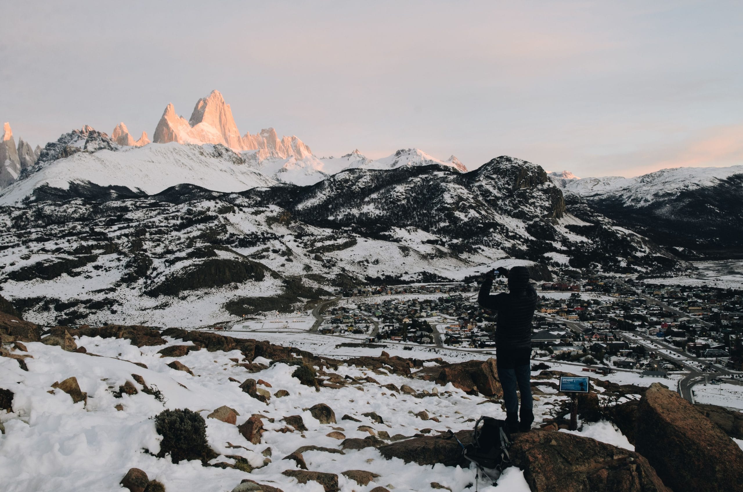 A scenic view of the village for an El Chalten stay planning guide