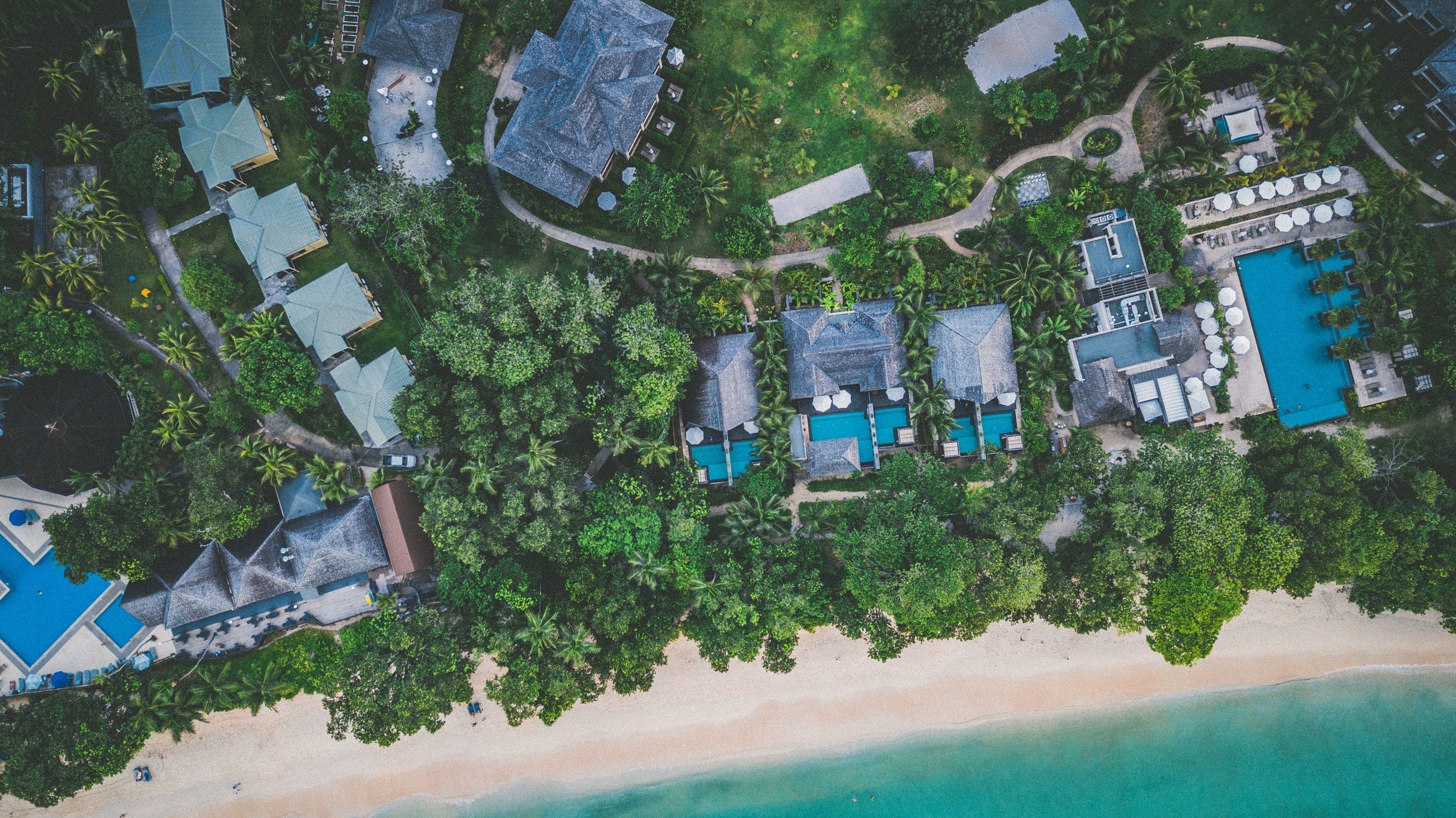 A serene view of Seychelles private islands