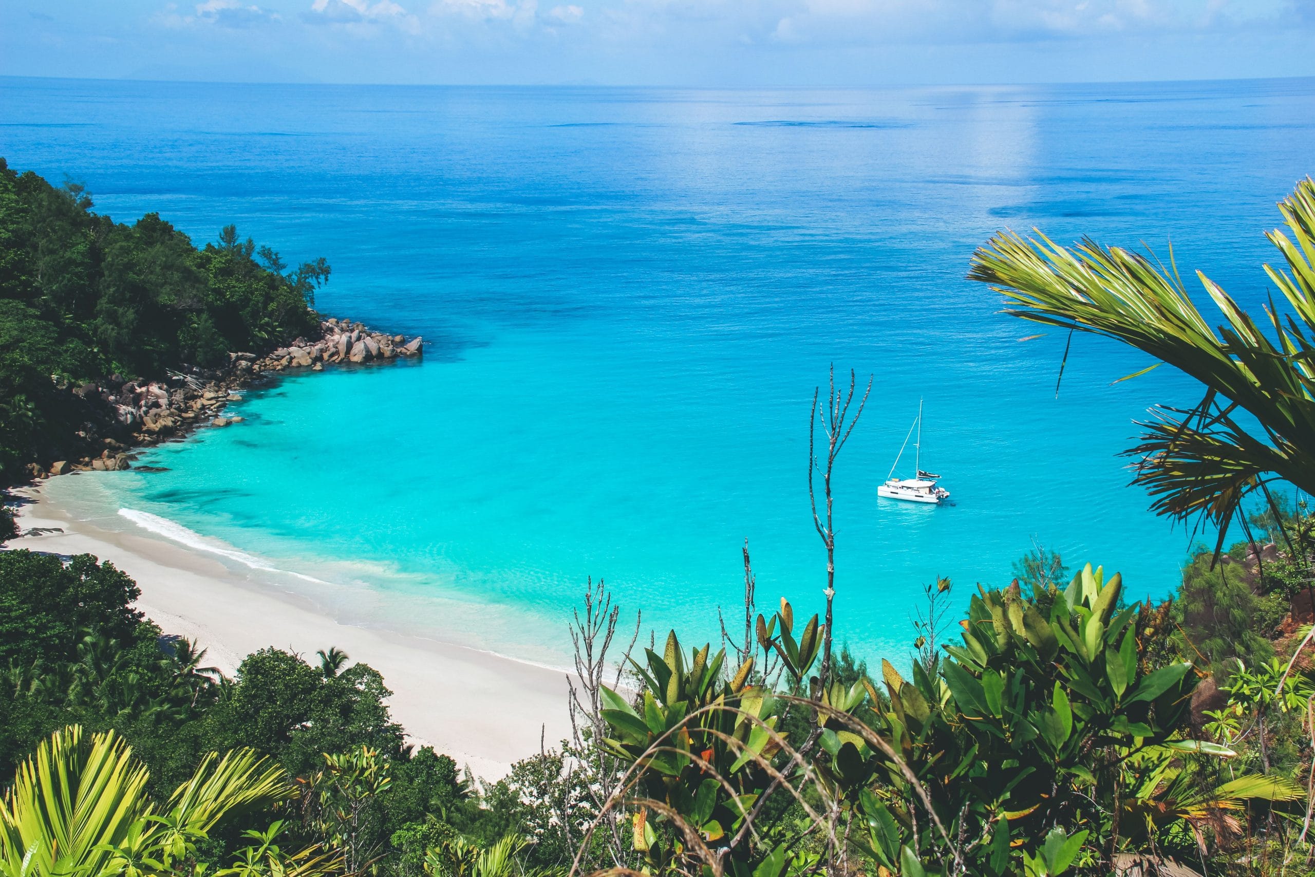A serene view of Seychelles private islands