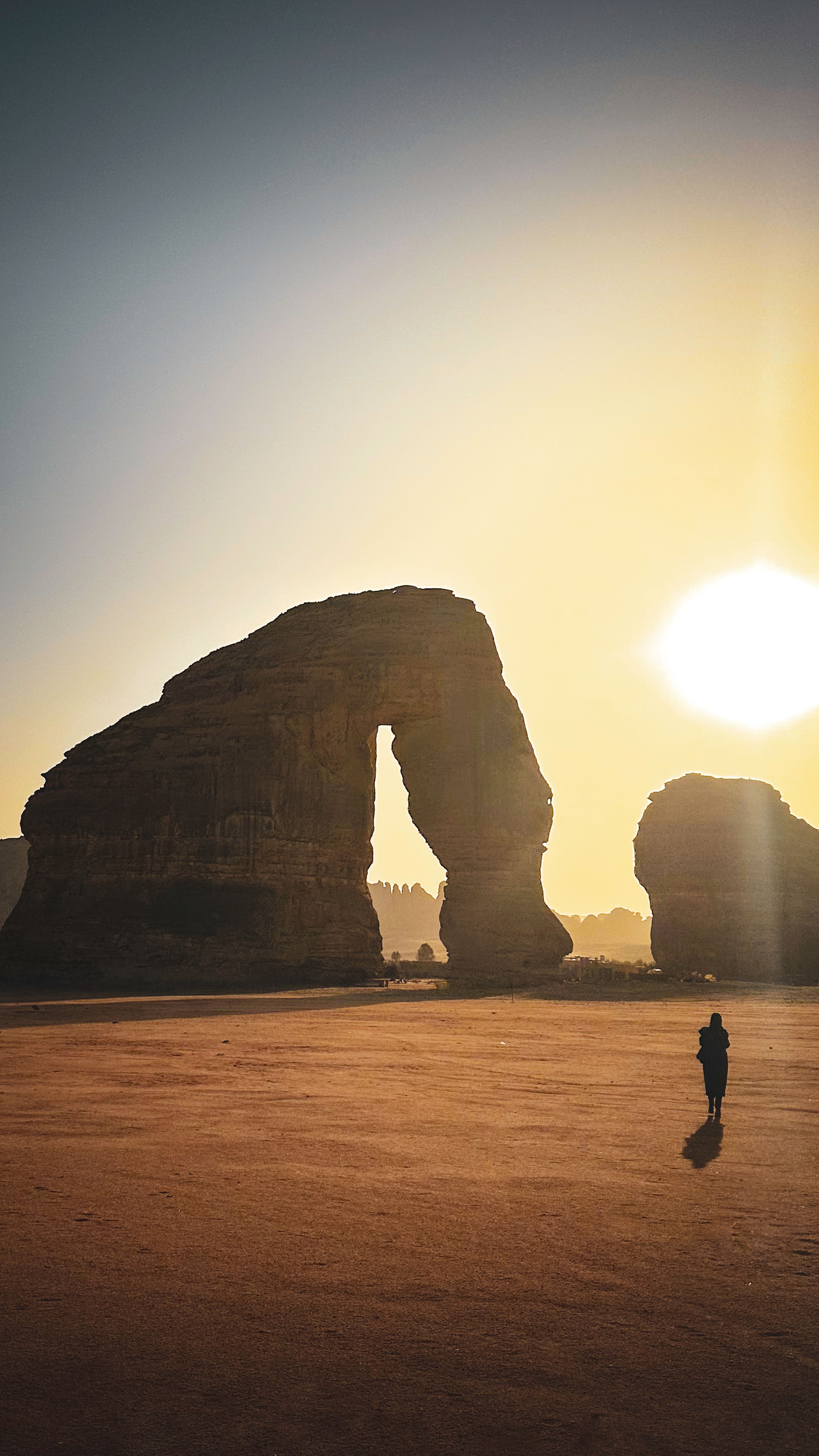 A serene view of AlUla luxury desert retreats among sandstone cliffs
