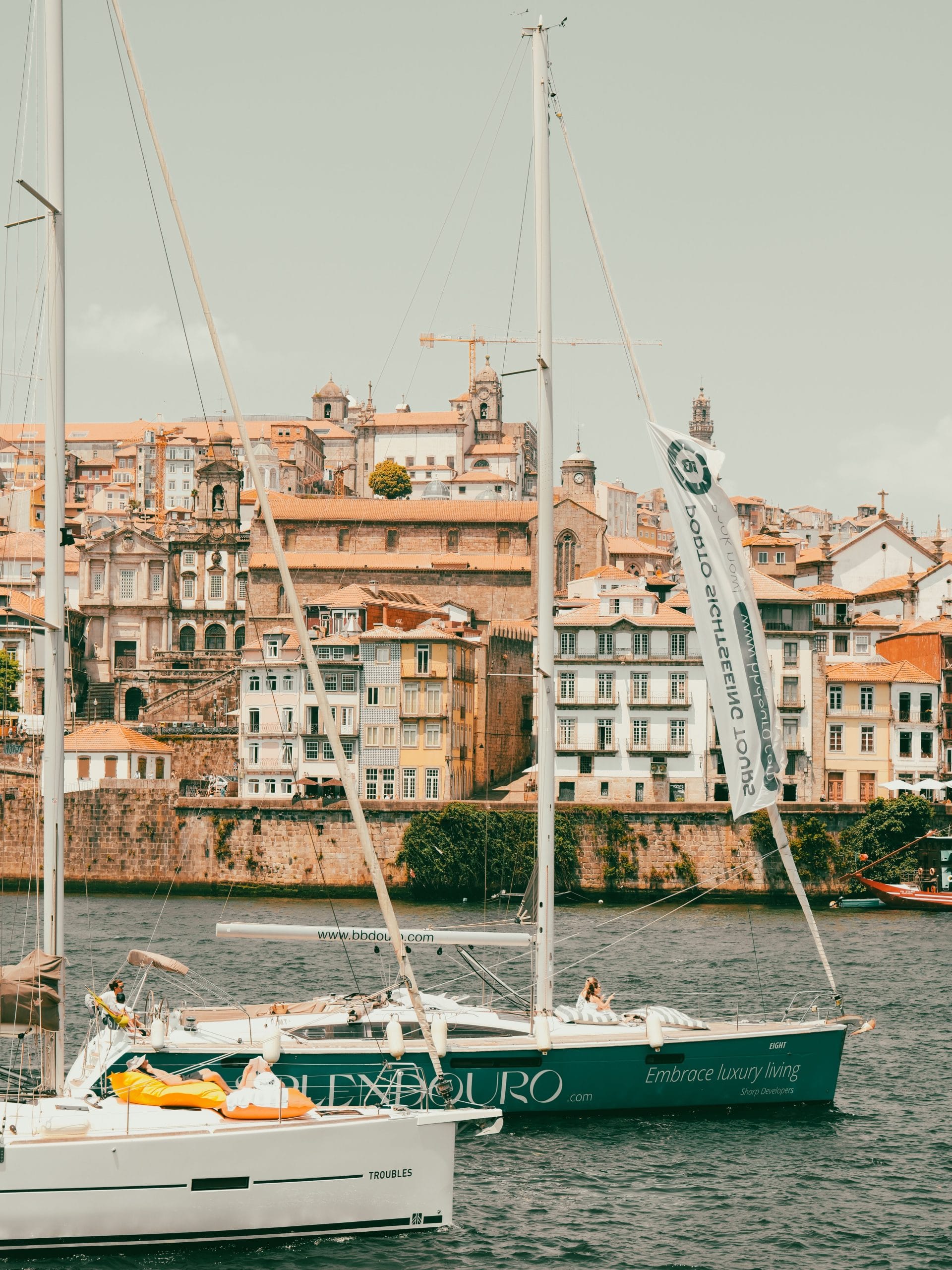 A view of elegant boutique hotels Porto overlooking the Douro river
