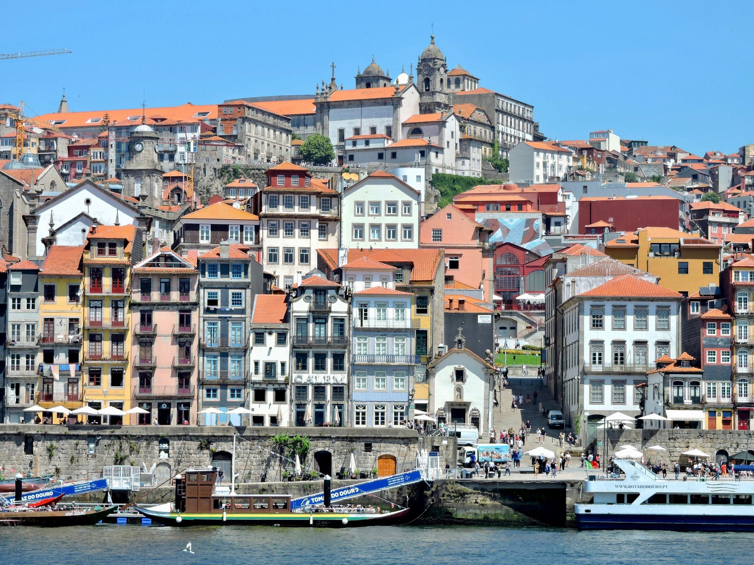A view of elegant boutique hotels Porto overlooking the Douro river