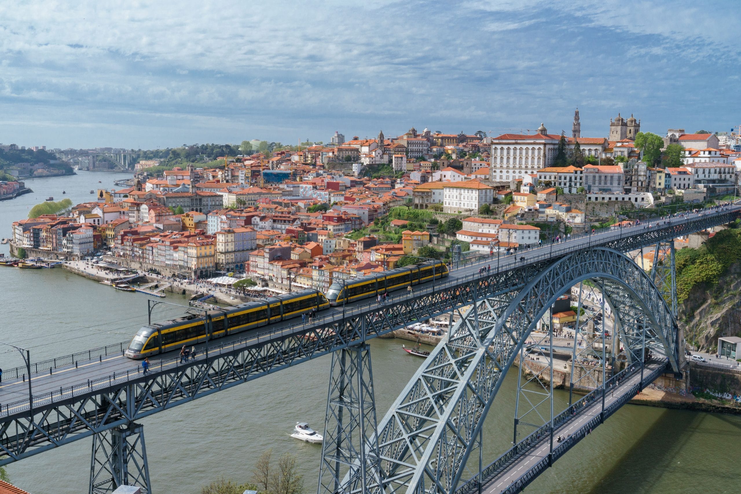 A view of elegant boutique hotels Porto overlooking the Douro river