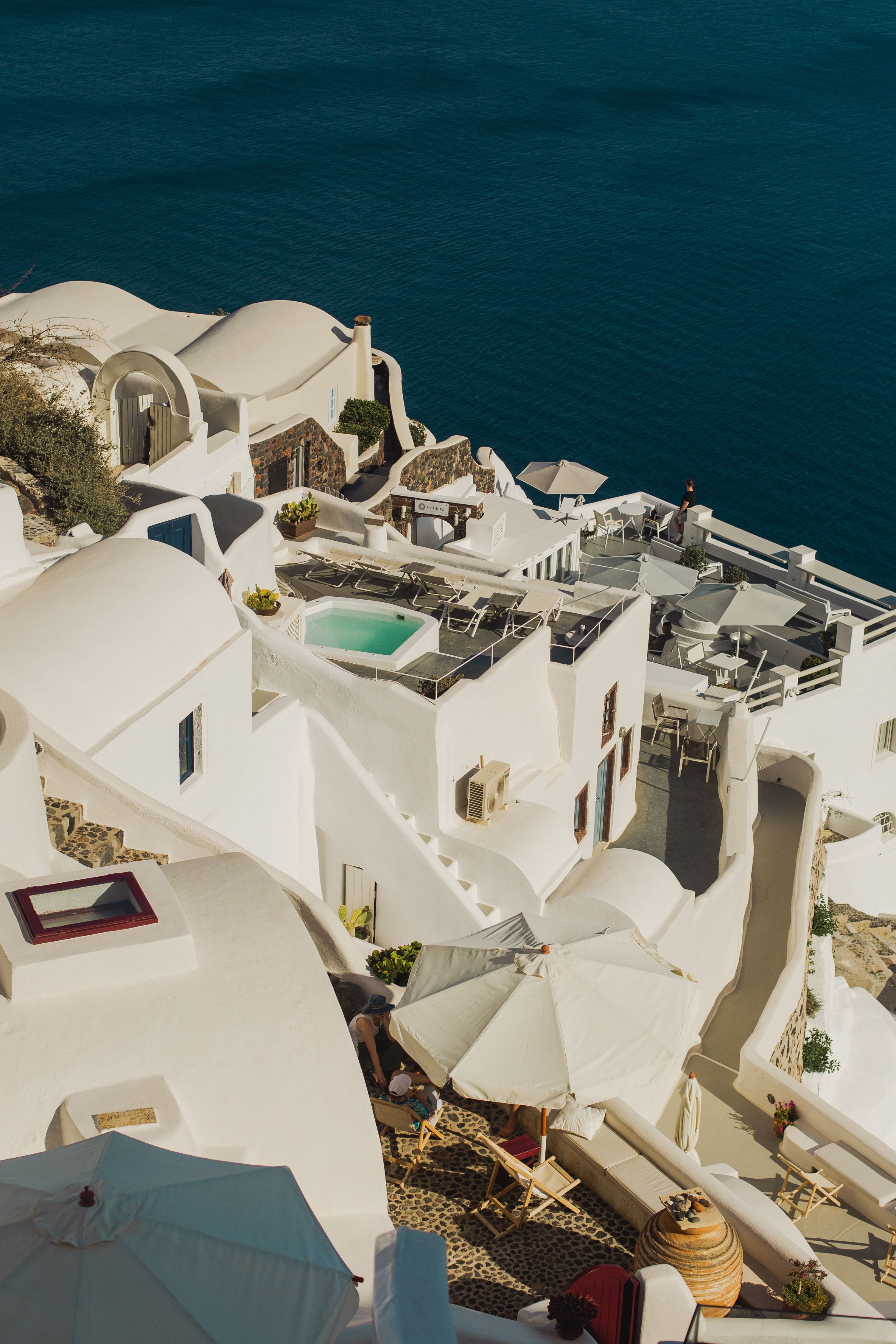 A romantic Santorini escape overlooking the Aegean Sea