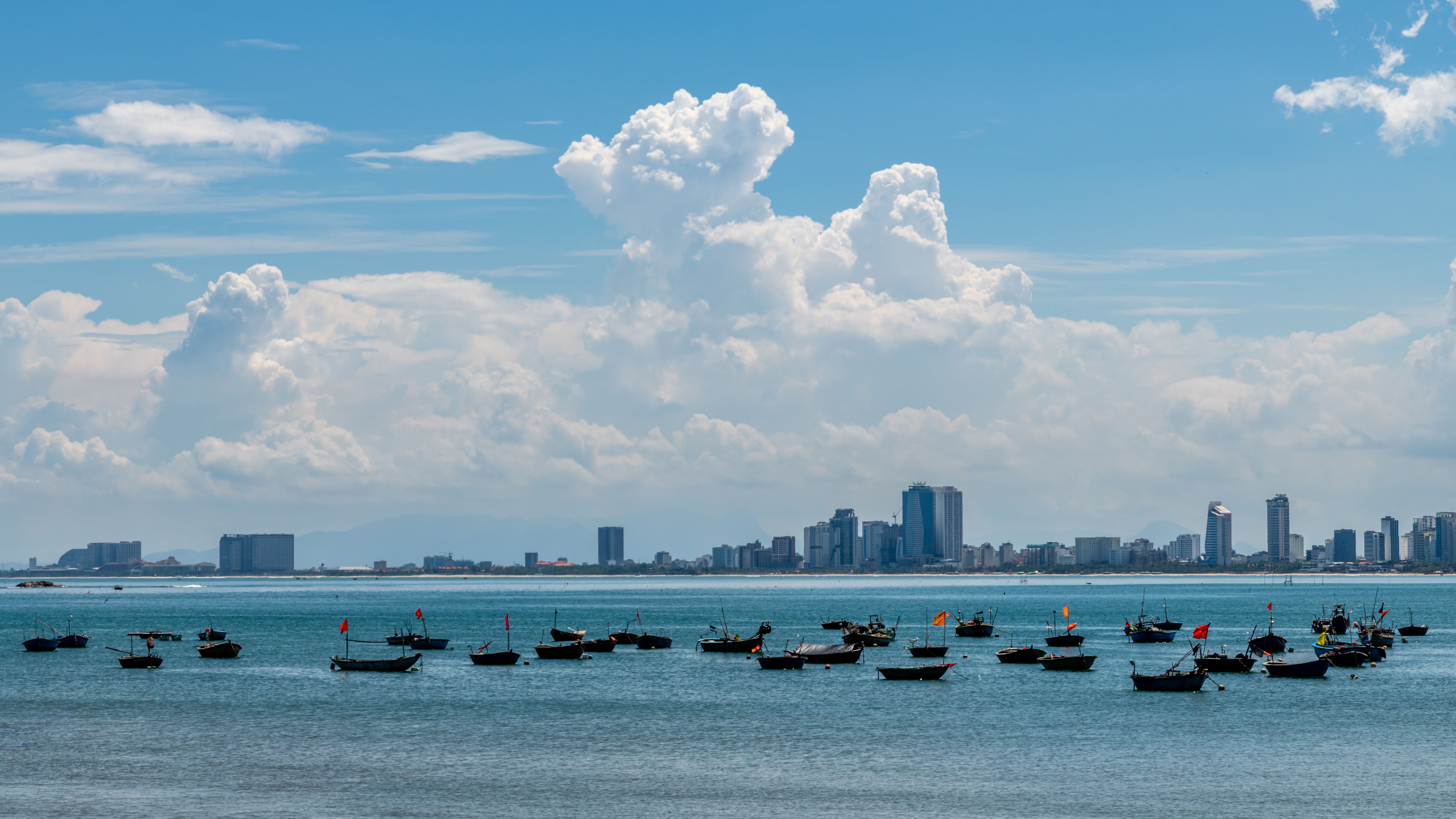 A serene Da Nang luxury coastal escape featuring a modern resort at twilight
