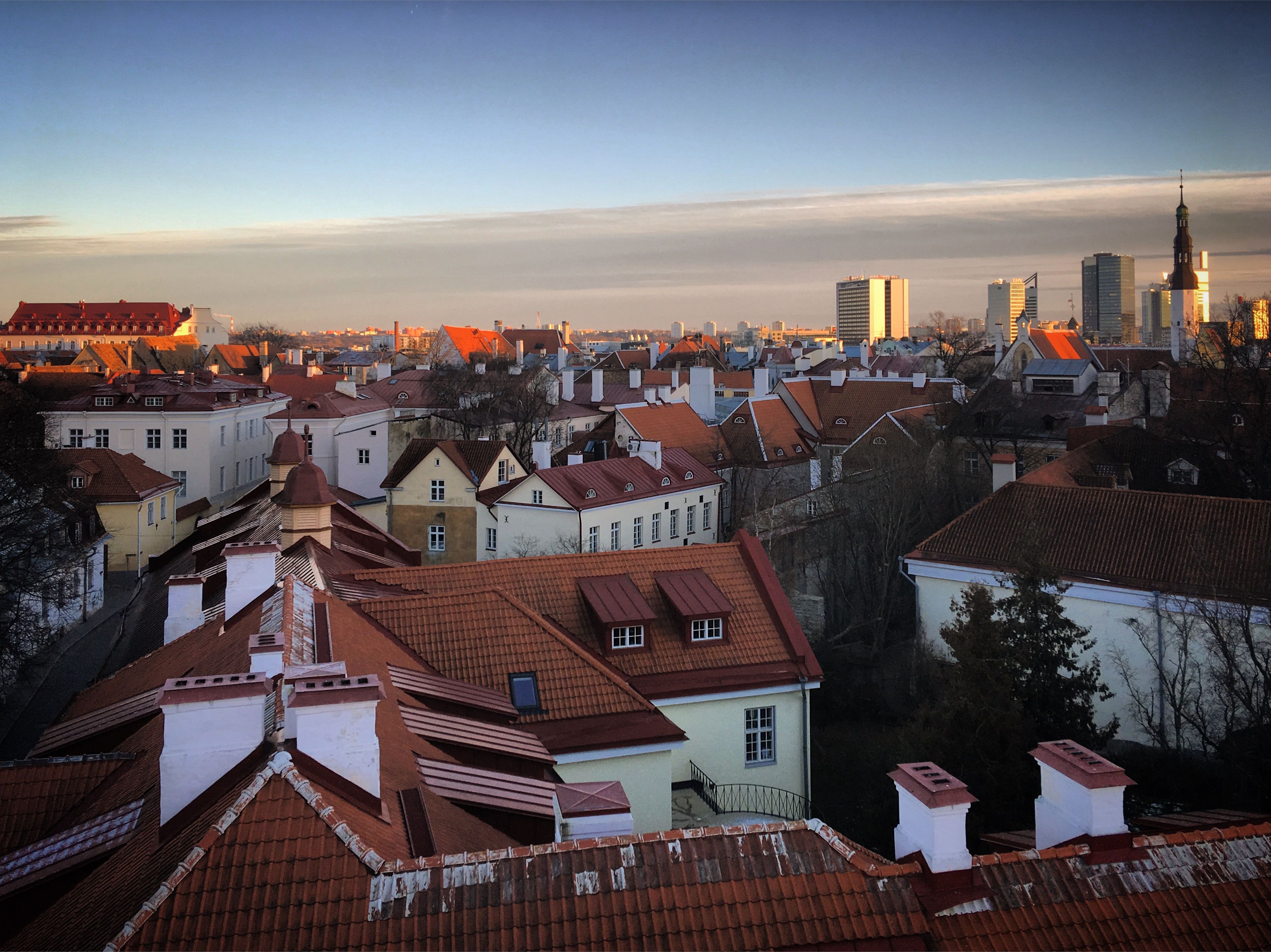 A scenic view of historic Tallinn boutique stays and the old town skyline