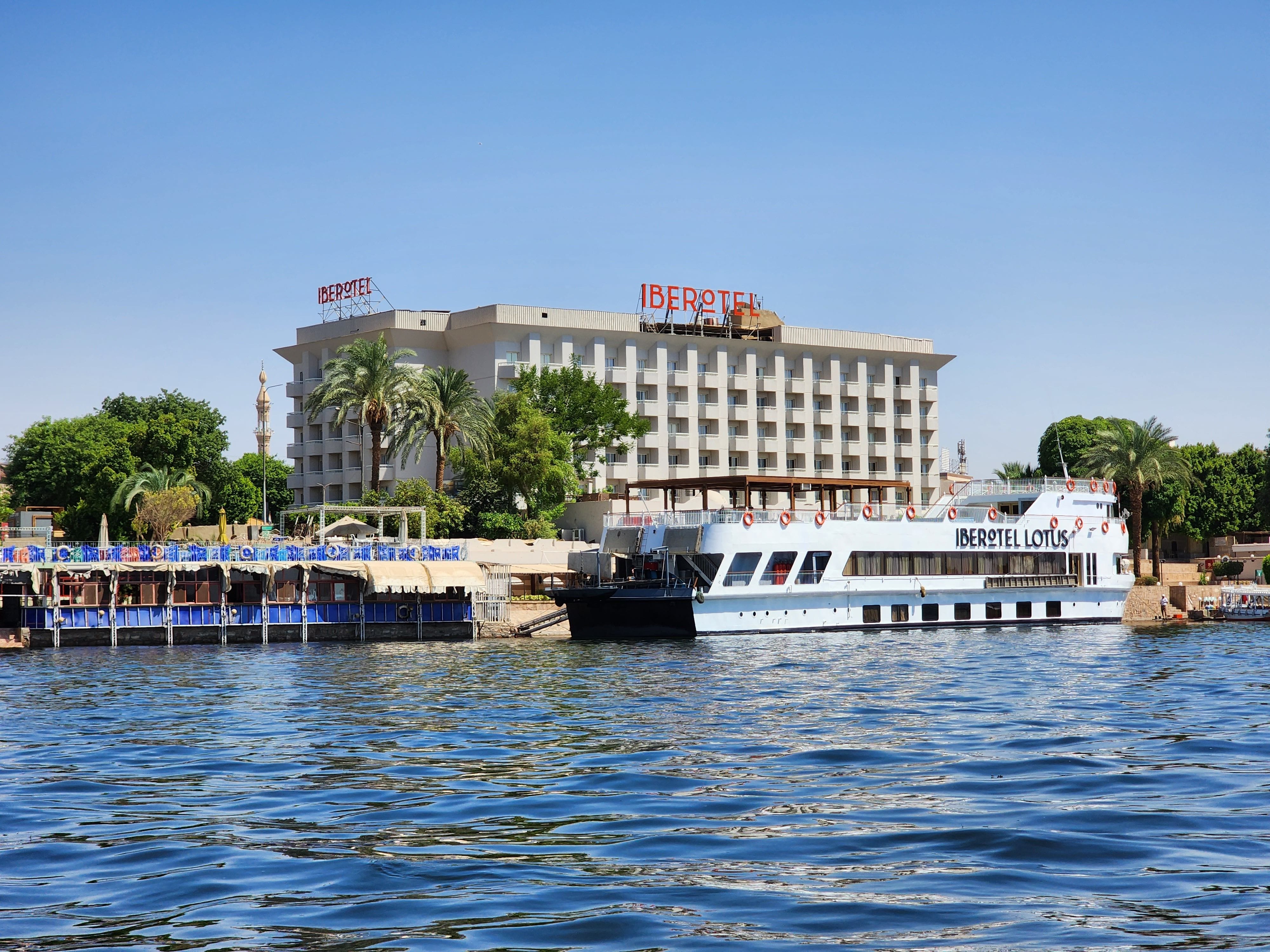 A serene view of luxury Nile River escapes in Egypt during golden hour