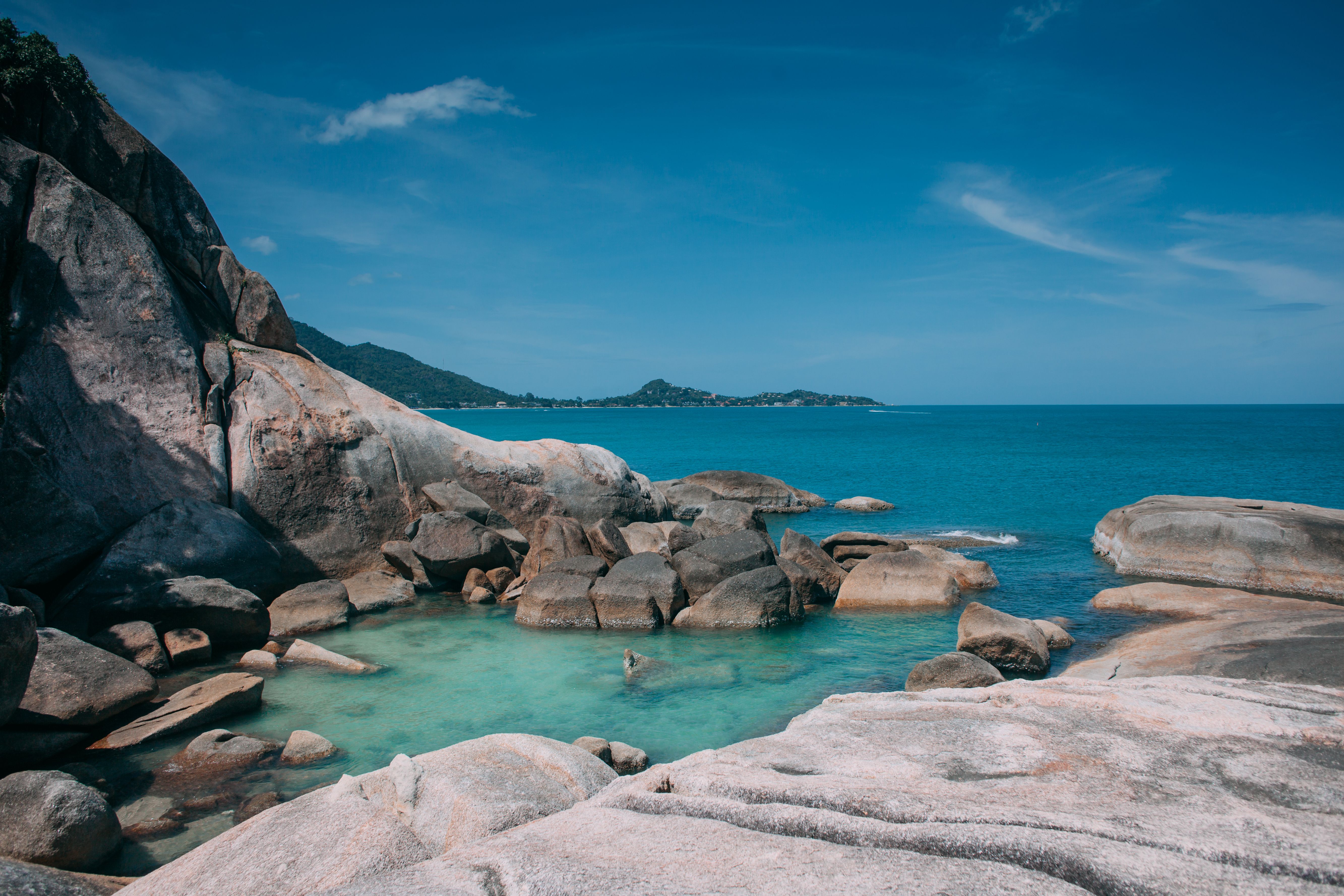 A serene beachfront view from one of the Koh Samui luxury retreats in Thailand